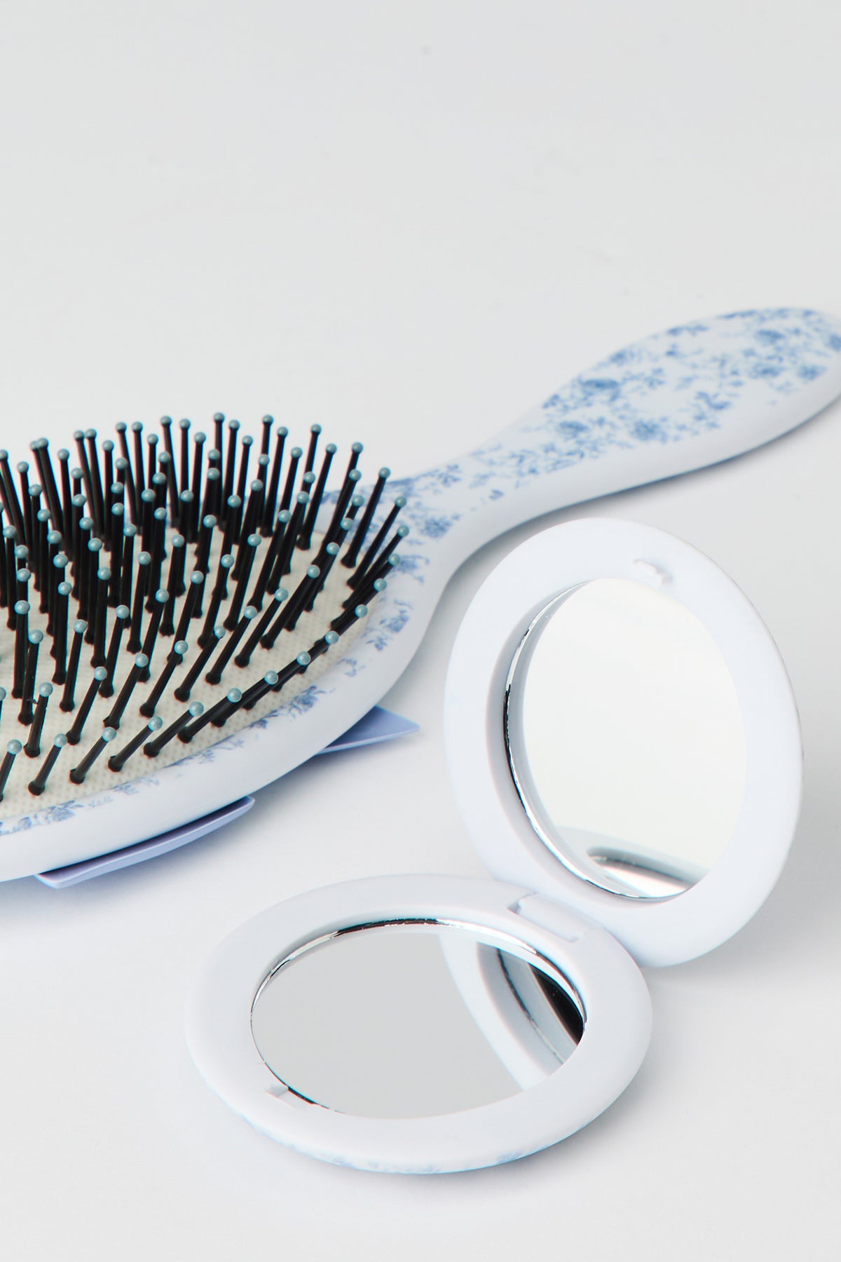 Alt View 2. Hair Brush & Compact Mirror Set - Light Blue