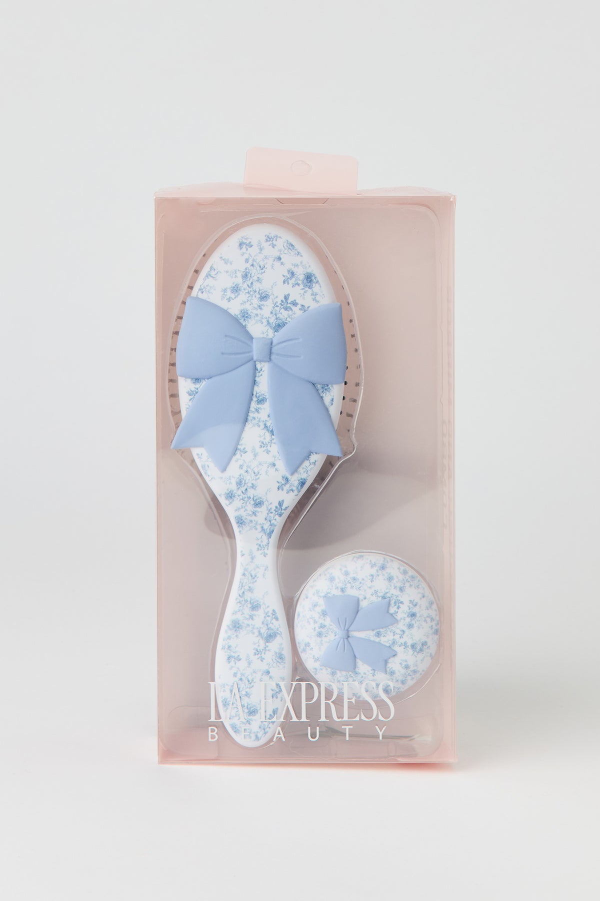 Alt View 4. Hair Brush & Compact Mirror Set - Light Blue