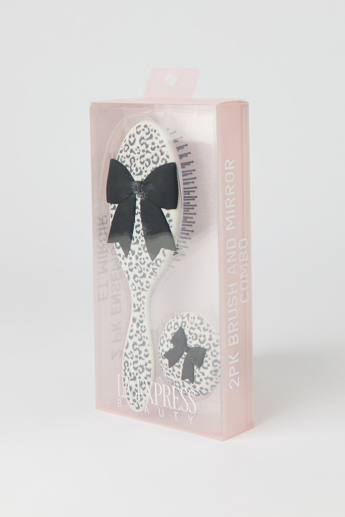 Alt View 3. Hair Brush & Compact Mirror Set - Leopard