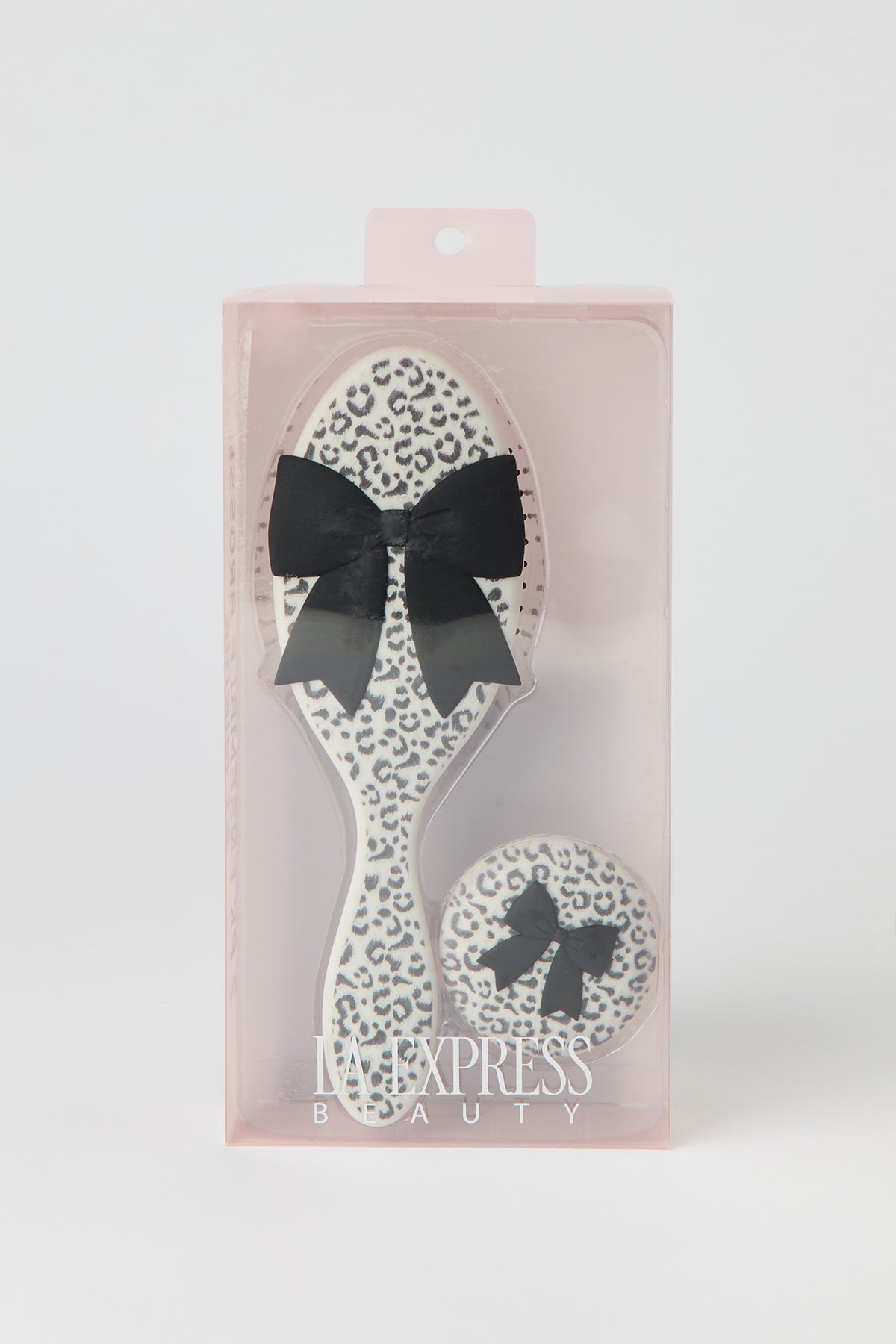 Alt View 4. Hair Brush & Compact Mirror Set - Leopard