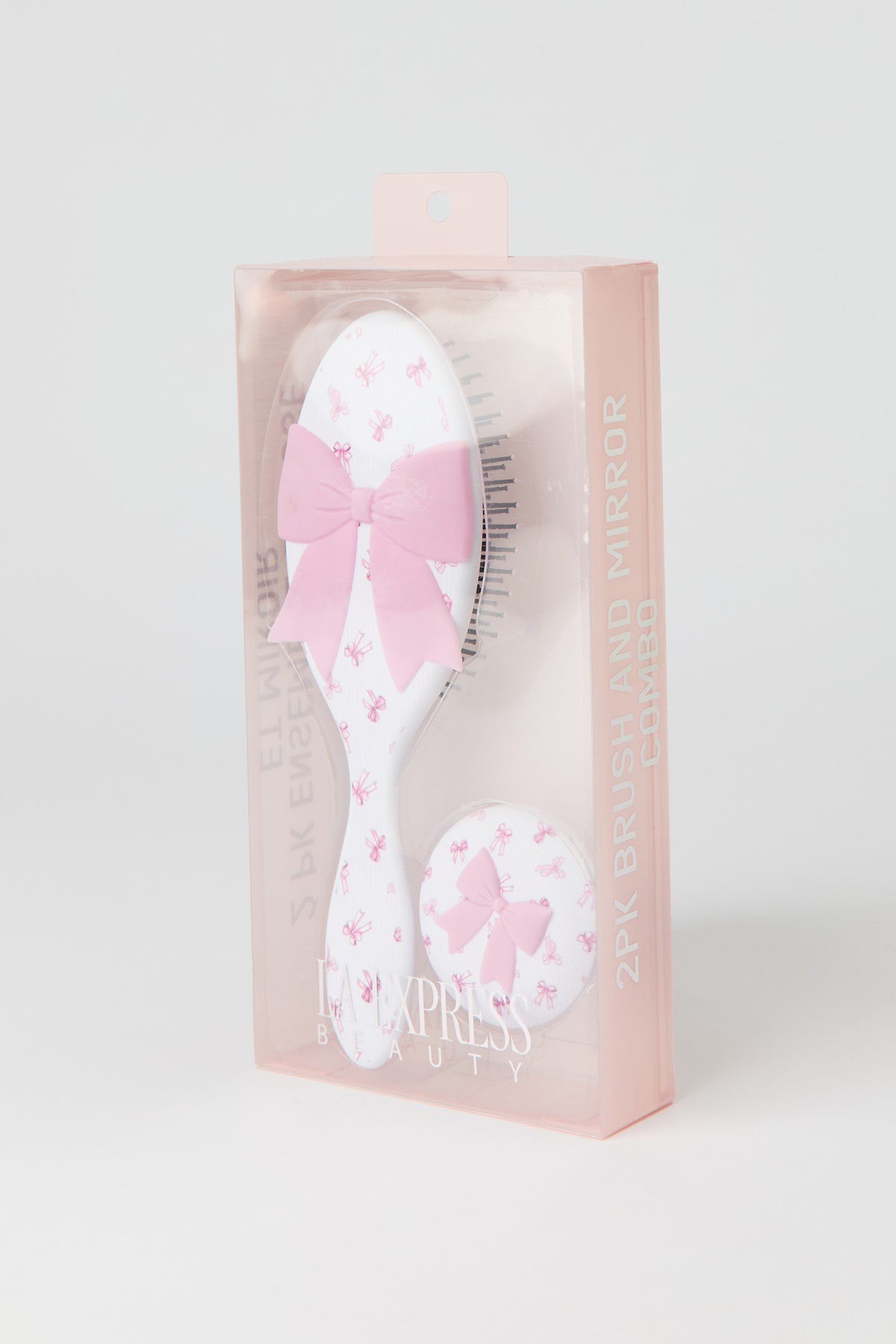 Alt View 3. Hair Brush & Compact Mirror Set - Pink