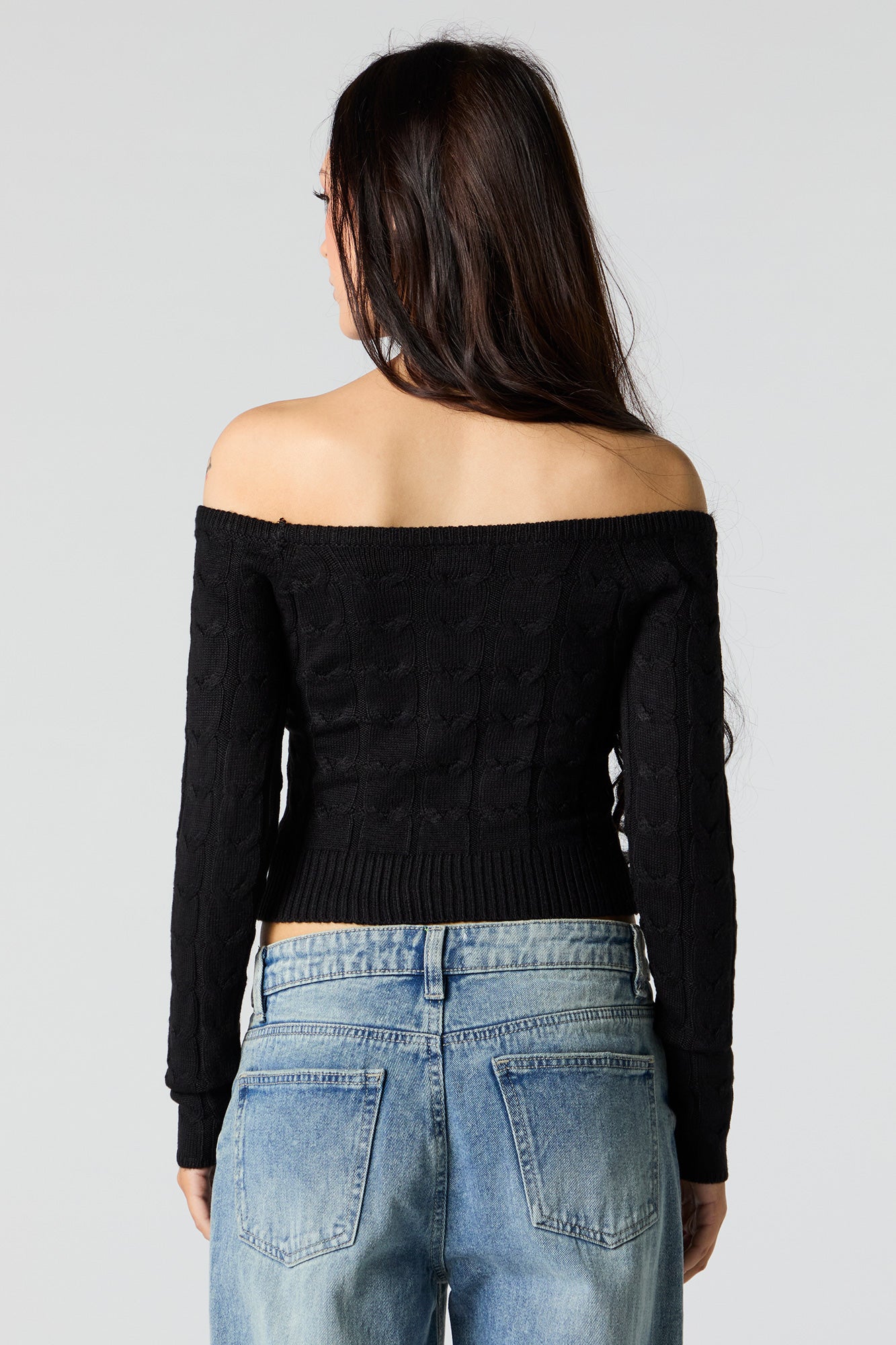 Cable Knit Cropped Sweater