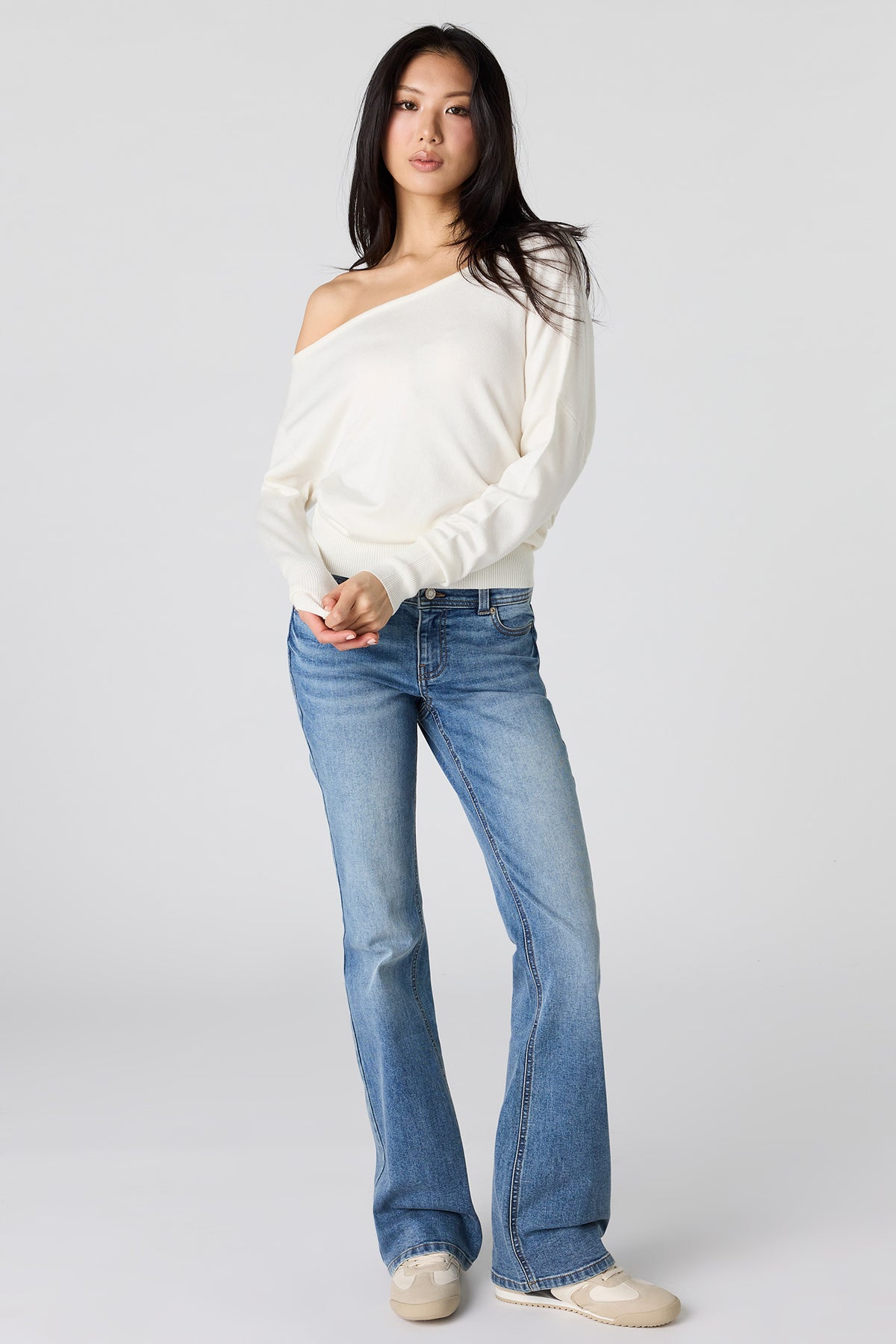 Alt View 3. Off Shoulder Dolman Sweater - Ivory