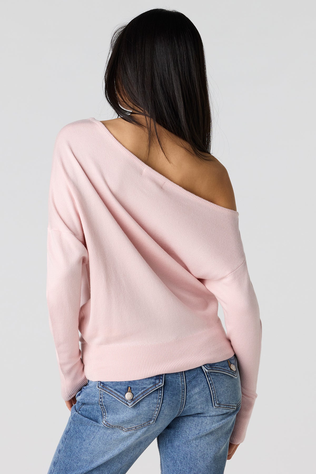 Alt View 2. Off Shoulder Dolman Sweater - Pink