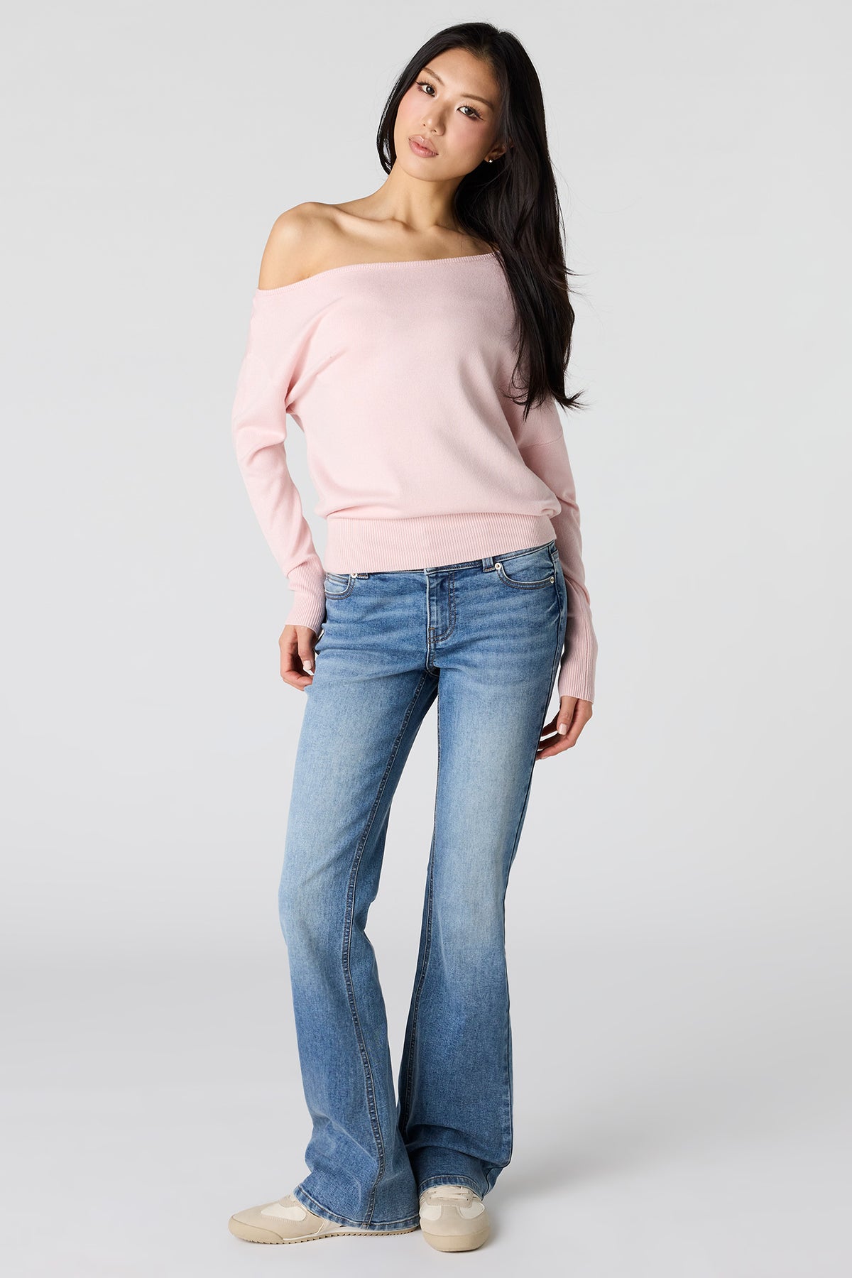 Alt View 3. Off Shoulder Dolman Sweater - Pink