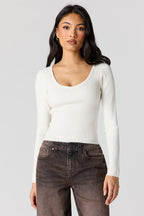 Ribbed V-Neck Sweater