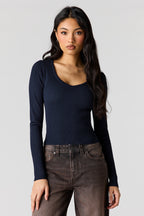 Ribbed V-Neck Sweater