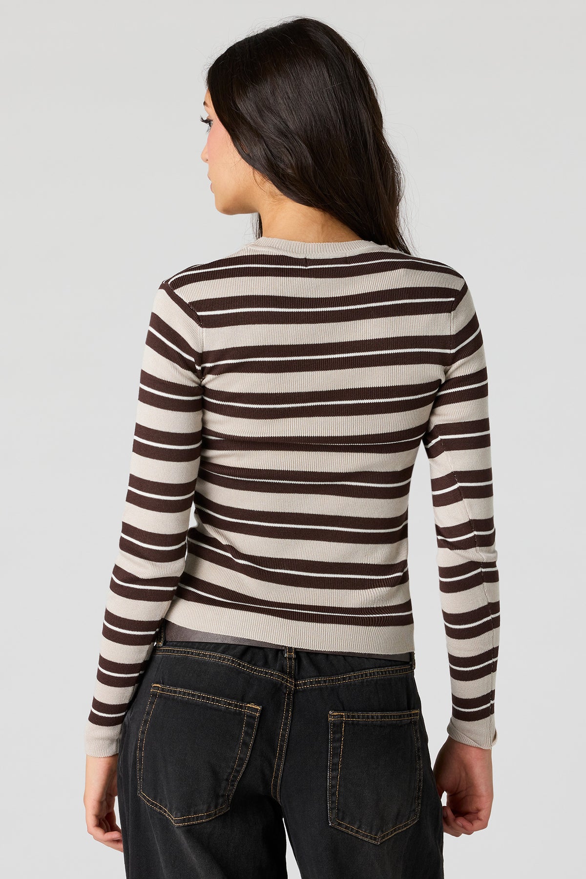 Alt View 2. Ribbed Sweater - Navy