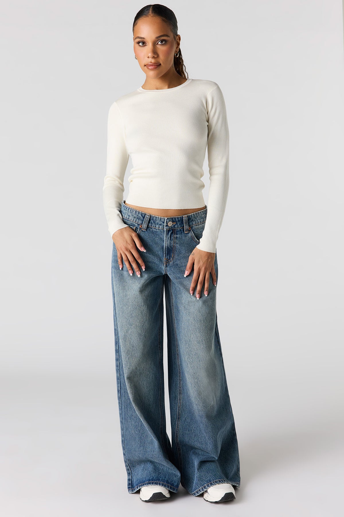 Alt View 3. Ribbed Sweater - Ivory