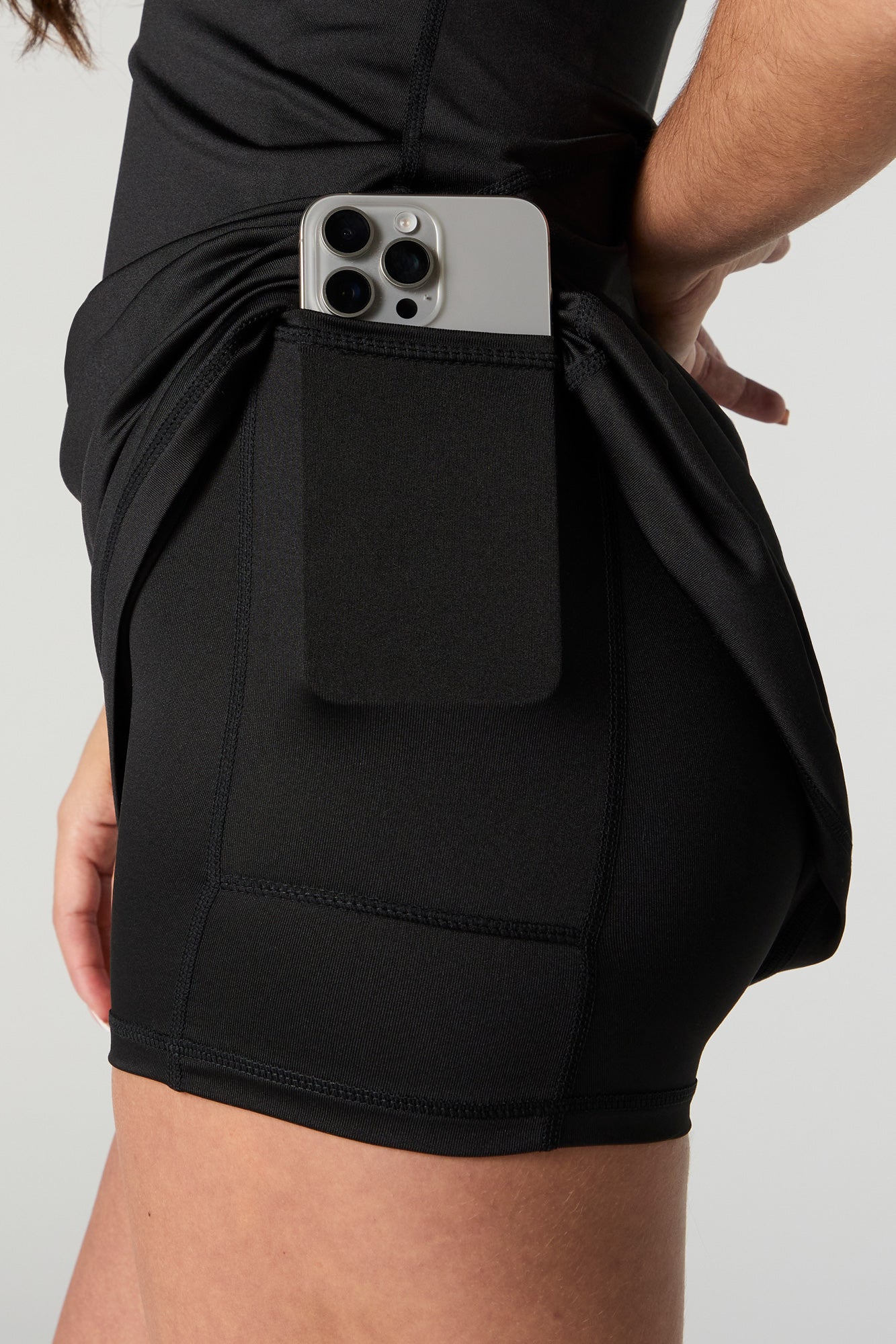 Active Scoop Neck Dress with Built-In Short
