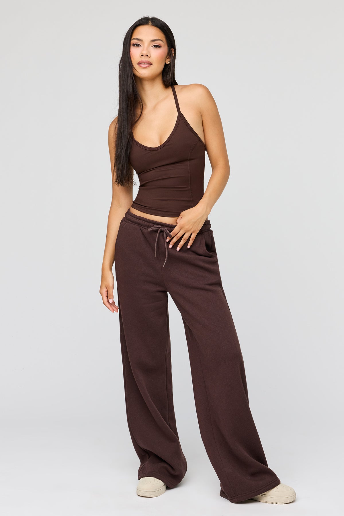 Alt View 3. U/A V-Neck Tank - Brown