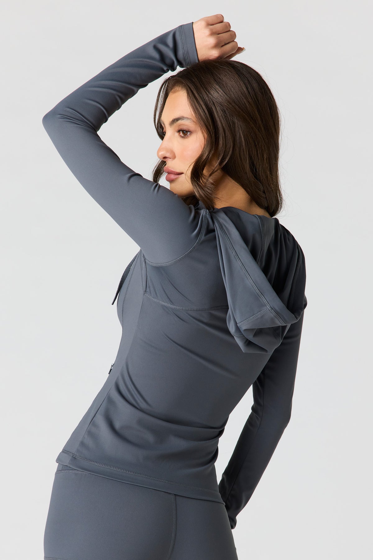 Alt View 2. Sommer Ray UltraSculpt Active 2-Way Zip-Up Jacket - Dark Grey