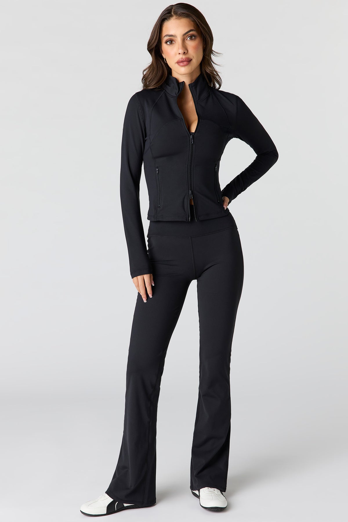 Alt View 3. Active High Density 2-Way Zip-Up Jacket - Black