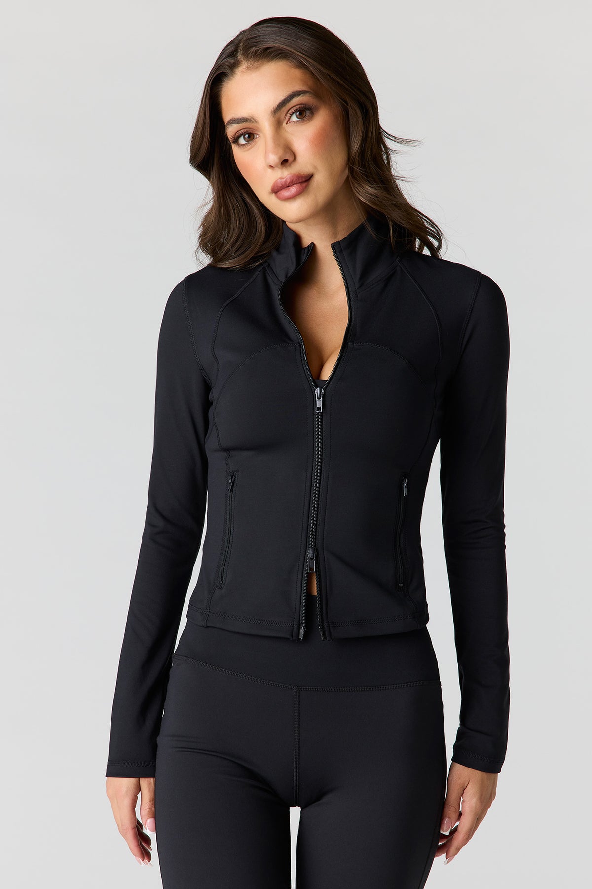 Active High Density 2-Way Zip-Up Jacket - Black