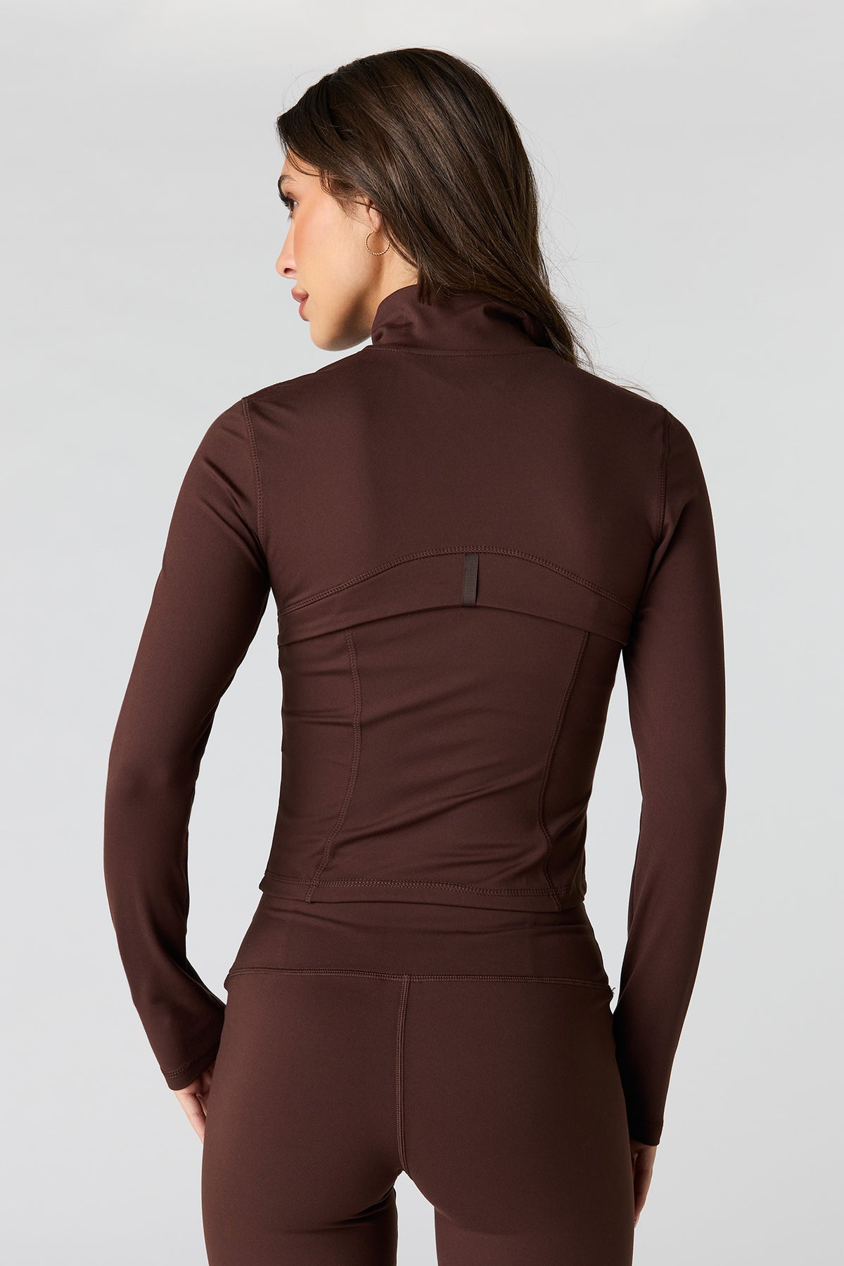 Alt View 2. Active High Density 2-Way Zip-Up Jacket - Brown