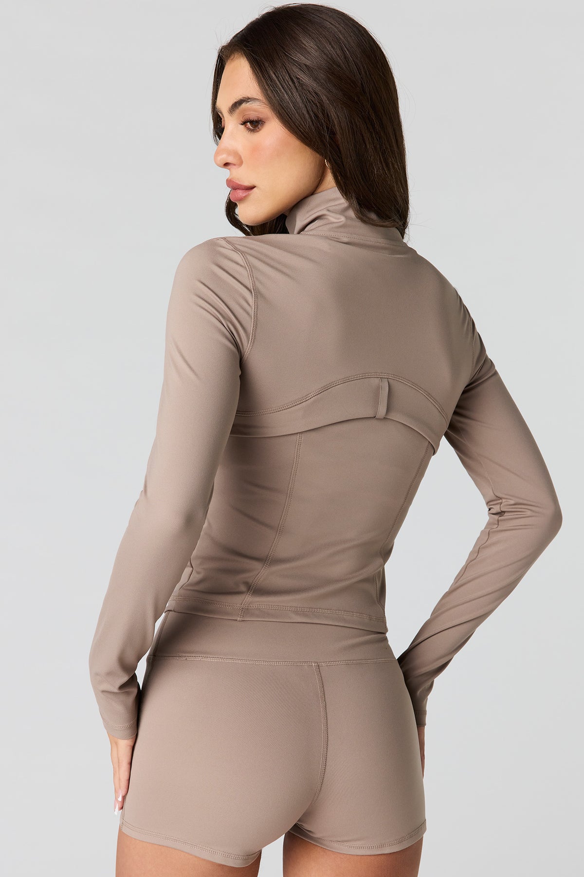 Alt View 2. Active High Density 2-Way Zip-Up Jacket - Light Brown