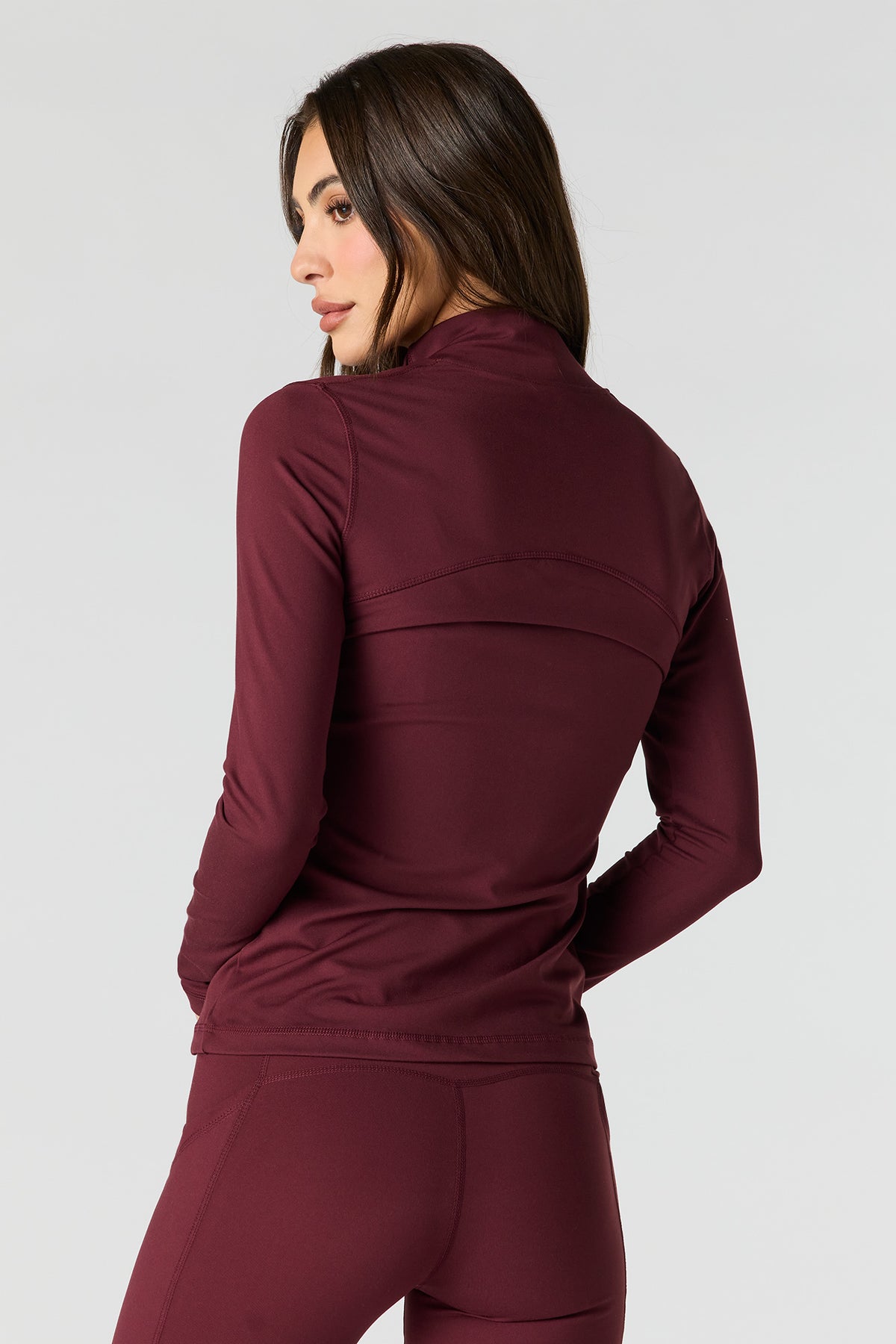 Alt View 2. U/A 2-Way Zip Jacket - Burgundy