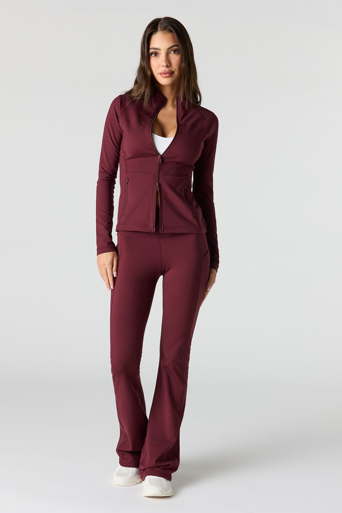 Alt View 3. U/A 2-Way Zip Jacket - Burgundy
