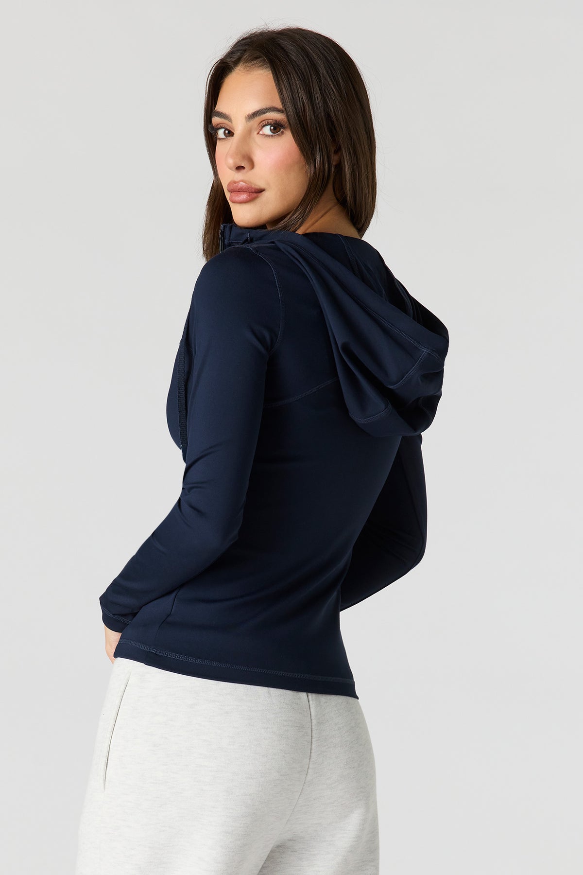 Alt View 2. Sommer Ray Ultra Sculpt Hooded Zip Jacket - Navy
