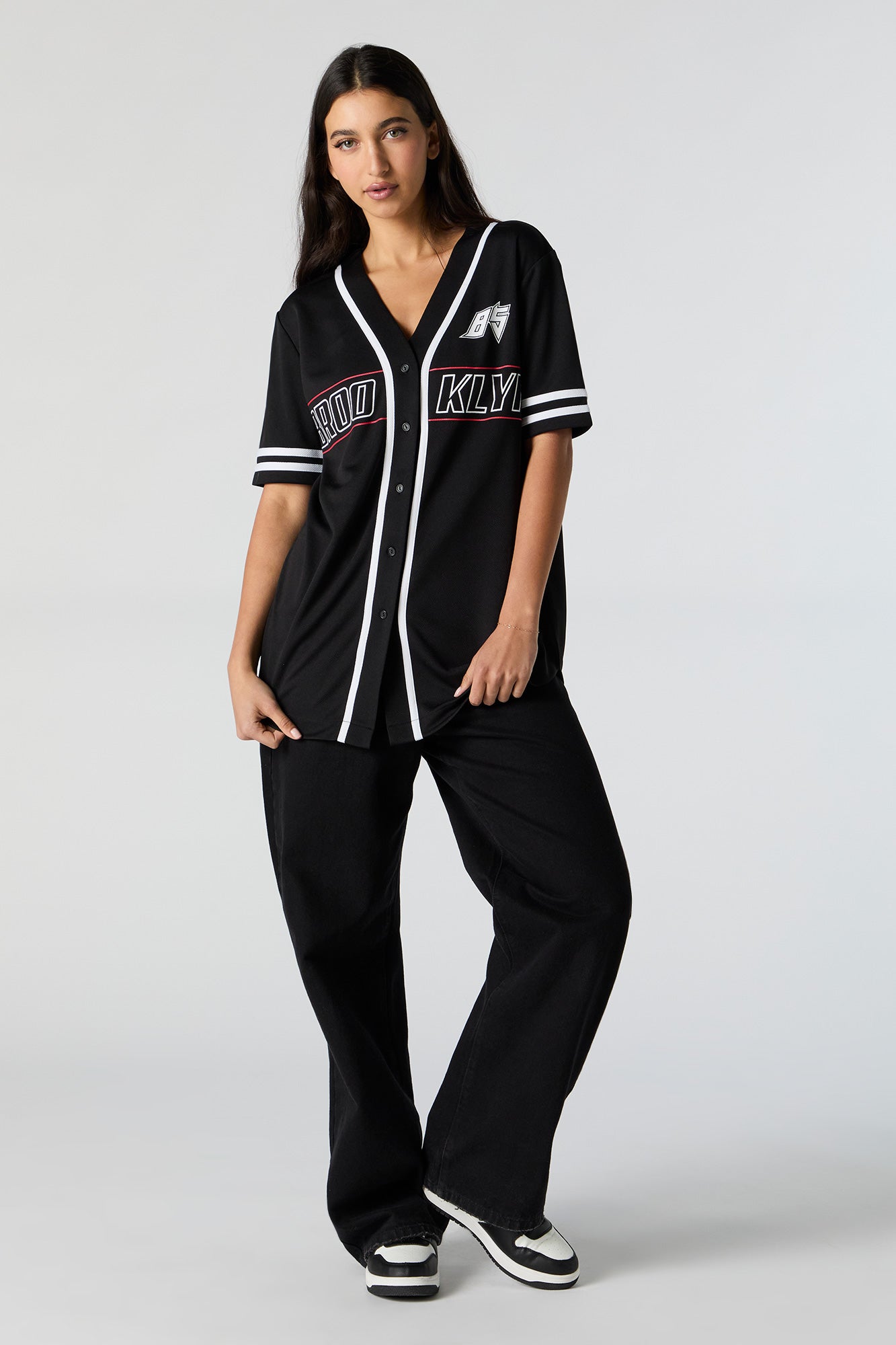 Graphic Mesh Baseball Jersey