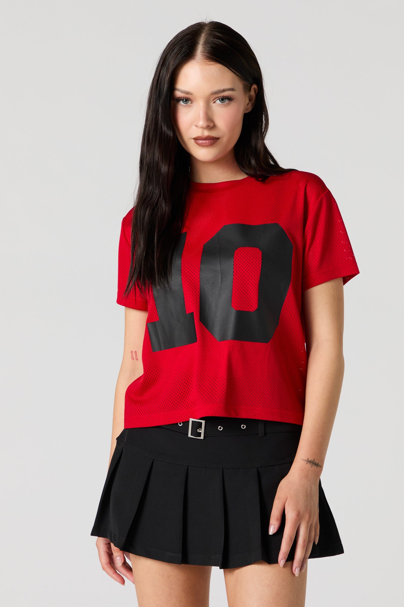 Graphic Mesh Cropped T-Shirt