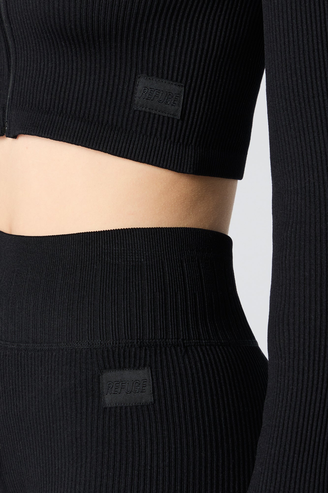 Active Seamless Ribbed Cropped Hoodie