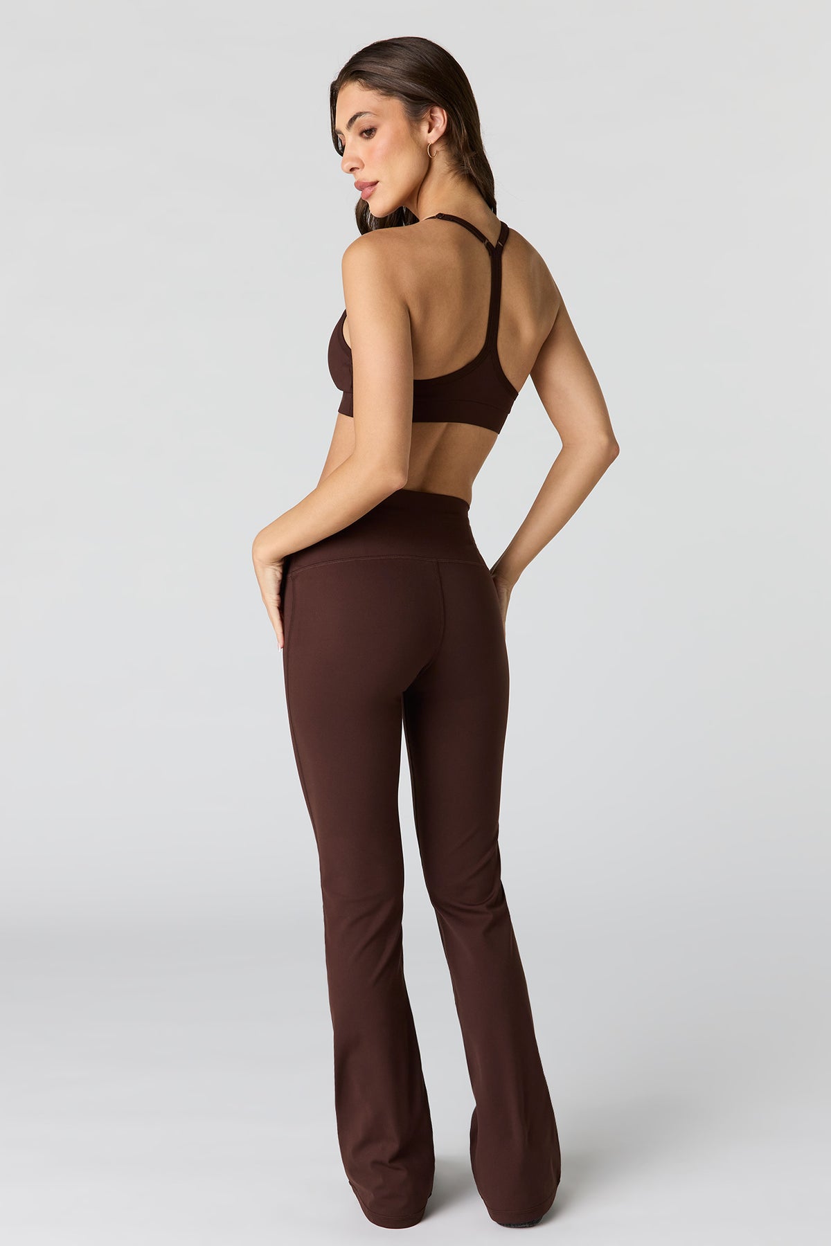 Alt View 3. Active High Density Flare Legging - Brown