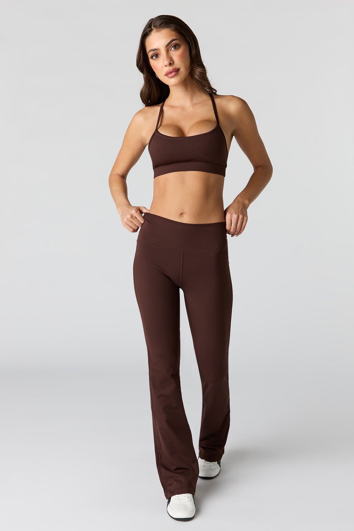 Active High Density Flare Legging - Brown