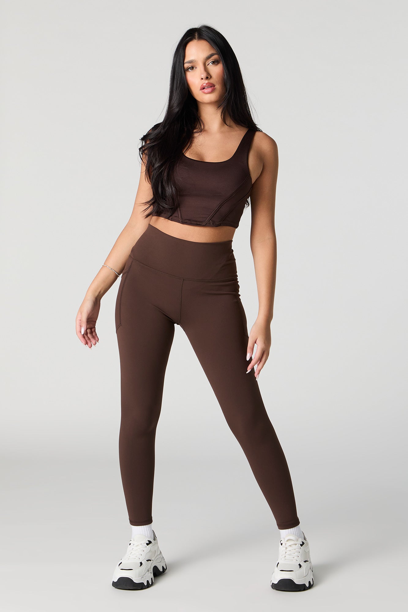 Legging Active doux à taille haute avec poches latérales