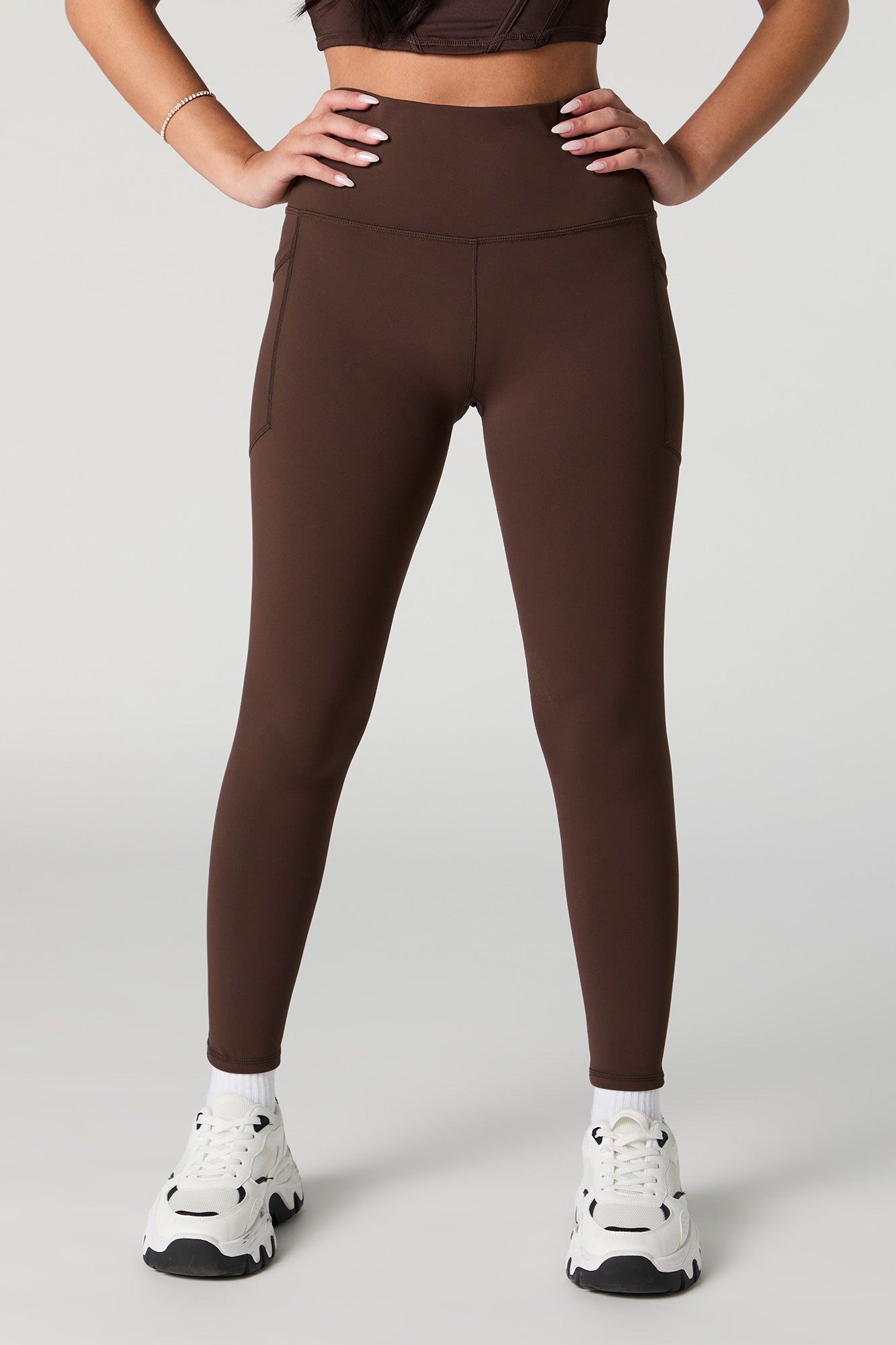 Legging Active doux à taille haute avec poches latérales