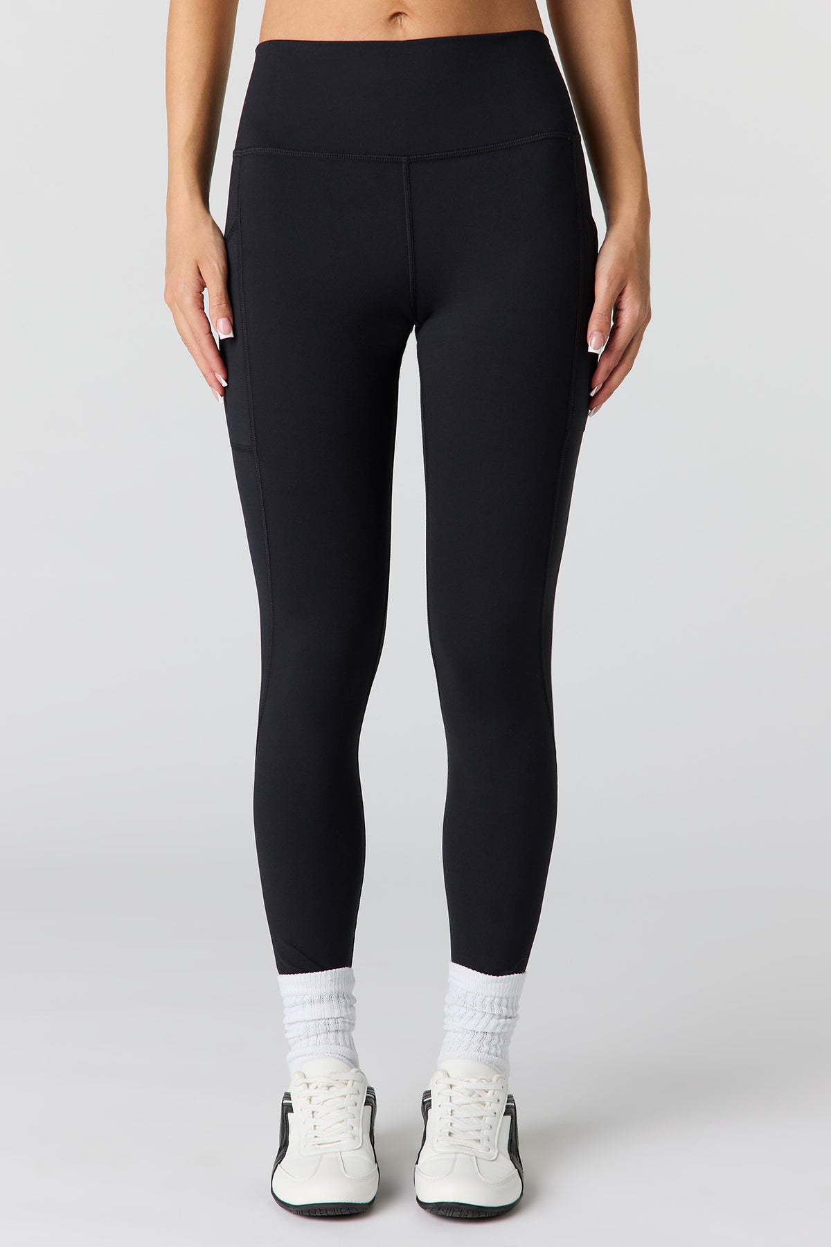 Alt View 2. Active High Density Side Pocket Legging - Black