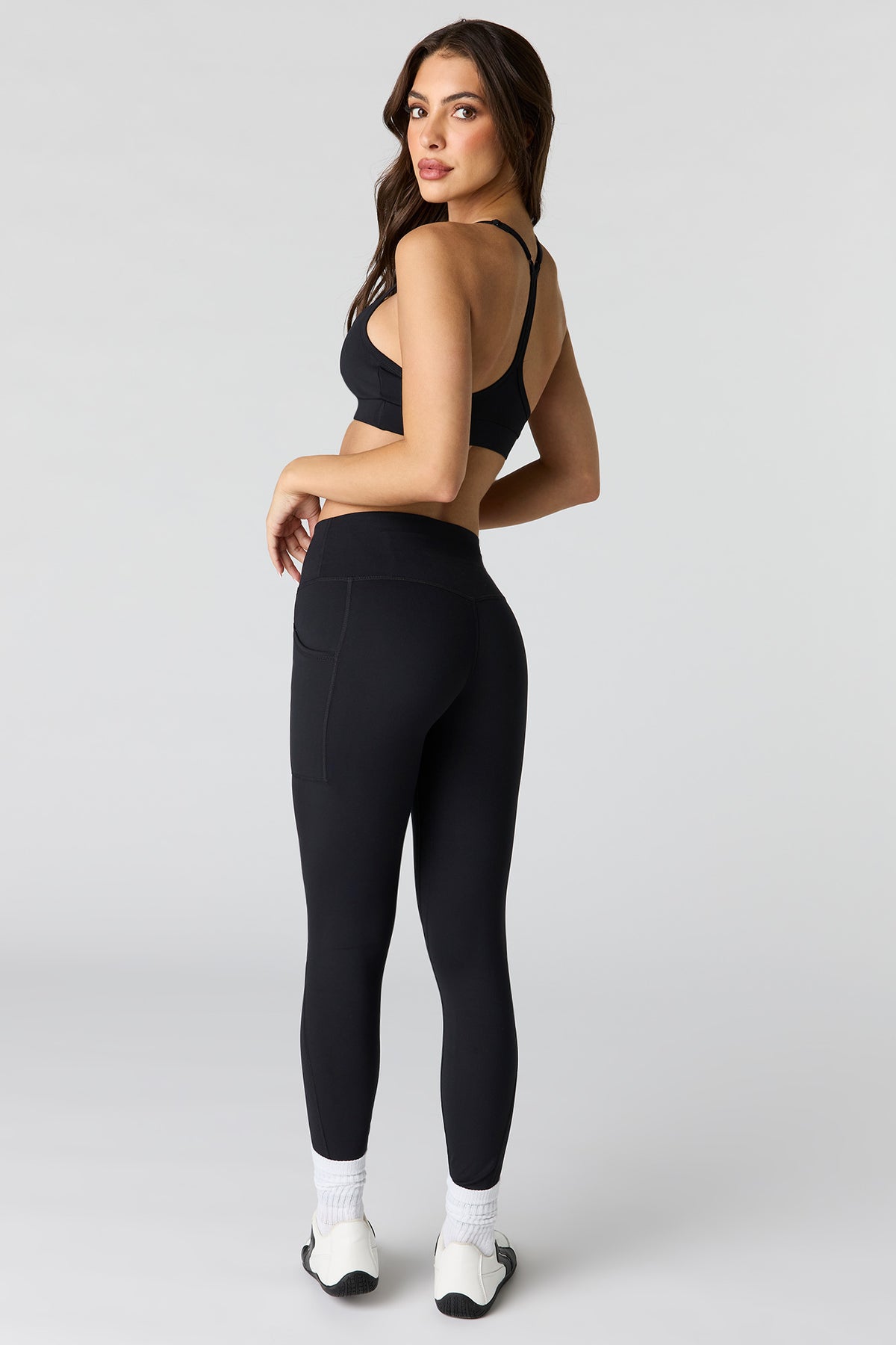 Alt View 3. Active High Density Side Pocket Legging - Black