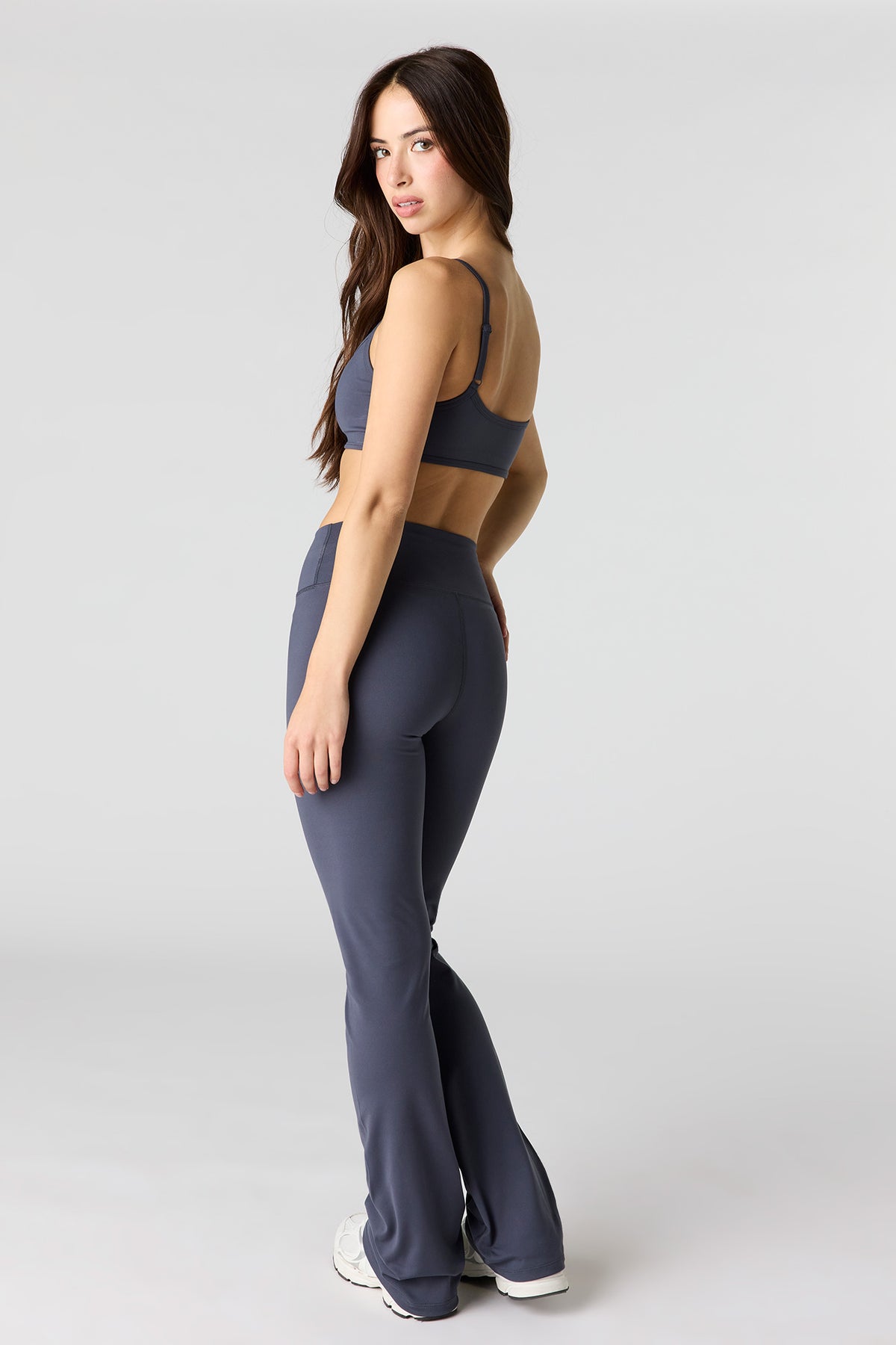 Alt View 3. U/A Flare Pant with Pocket - Dark Grey