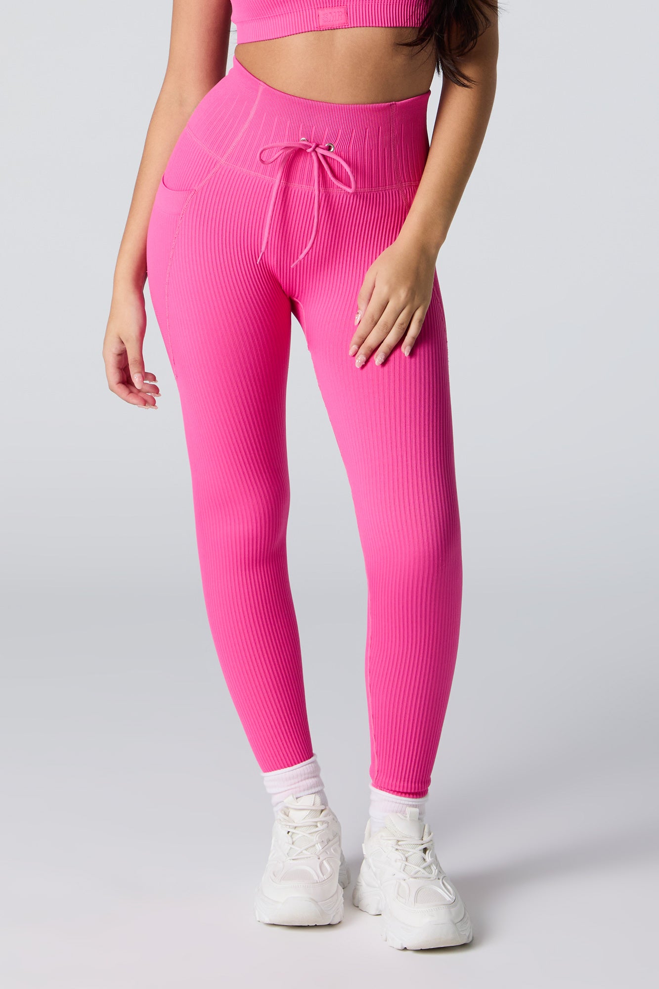 Legging Sommer Ray Active côtelé sans couture à taille coulissante