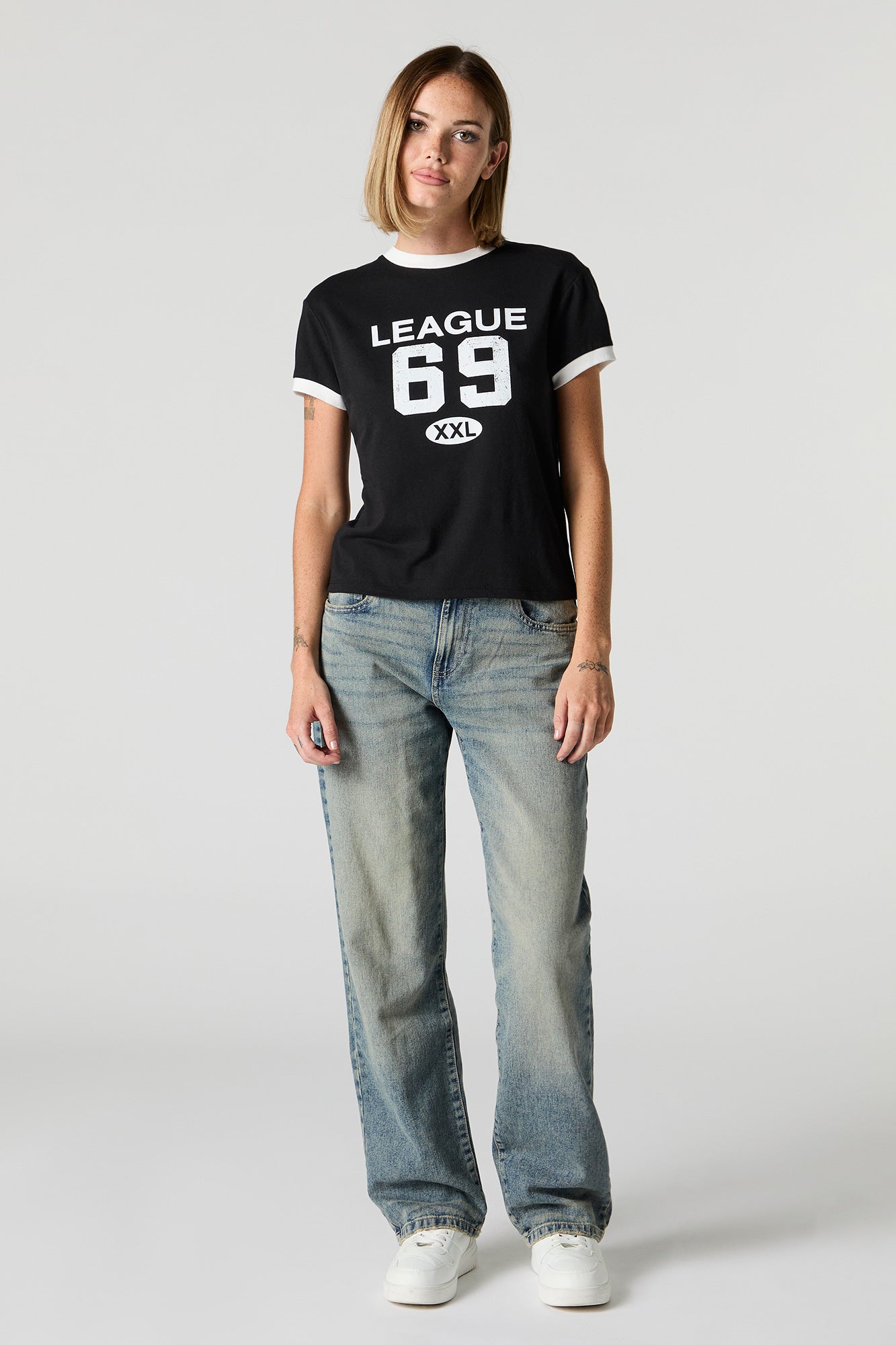 League 69 Graphic Sporty Ringer T-Shirt