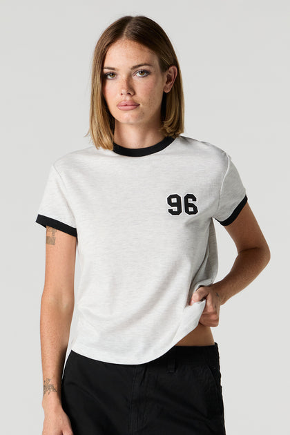 T-shirt sport à liséré contrastant avec imprimé 96