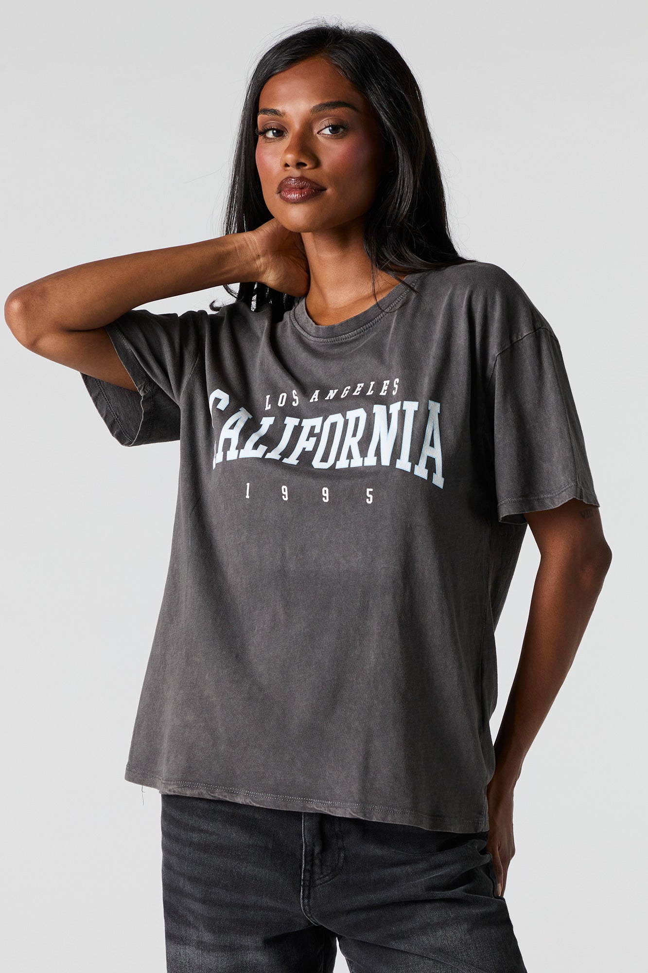 T-shirt délavé à imprimé California