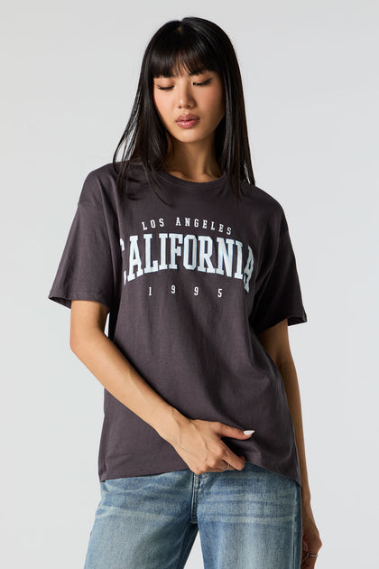 T-shirt de coupe garçonne à imprimé LA California 1995