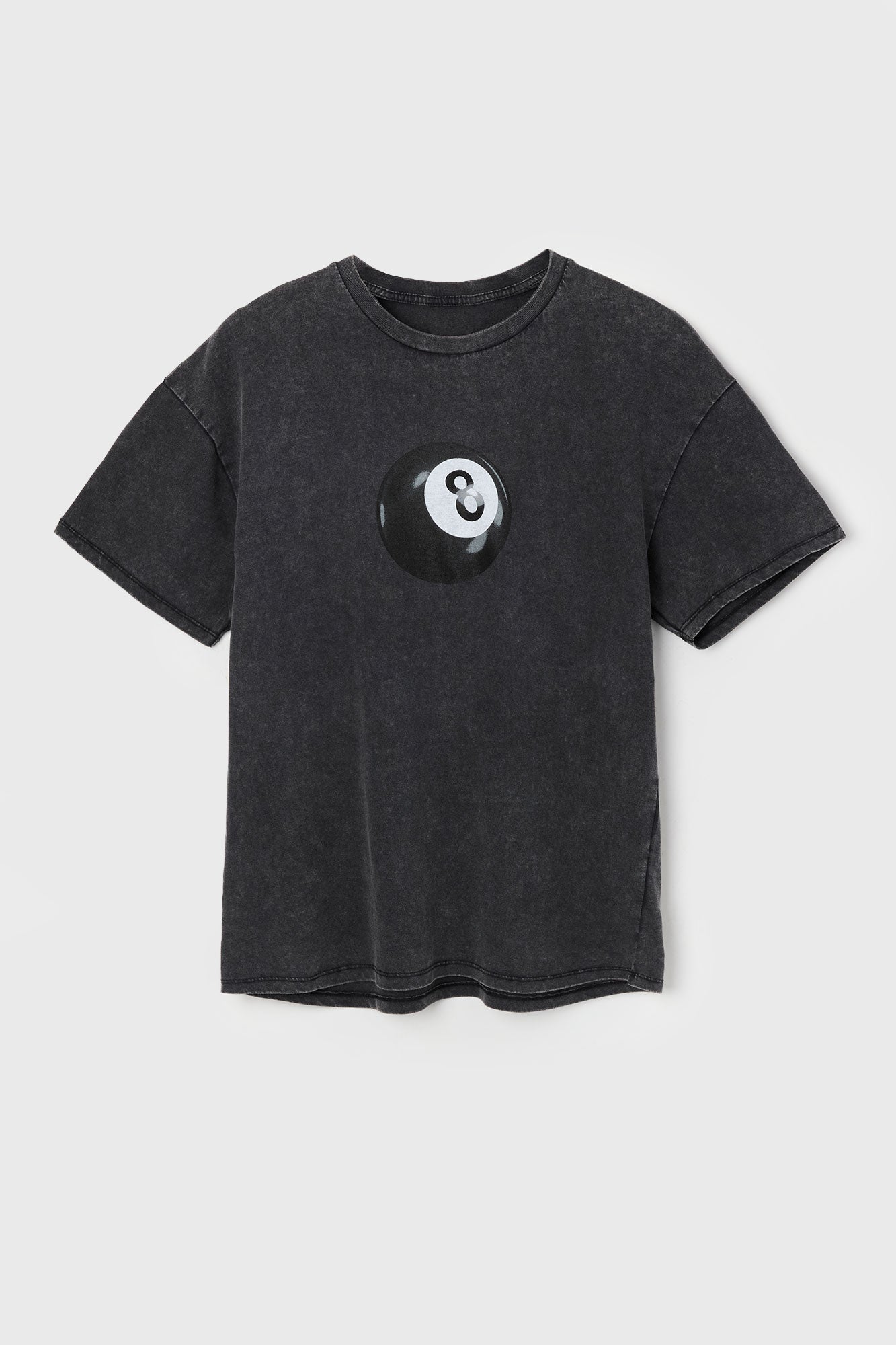 T-shirt de coupe garçonne délavé à imprimé 8 Ball