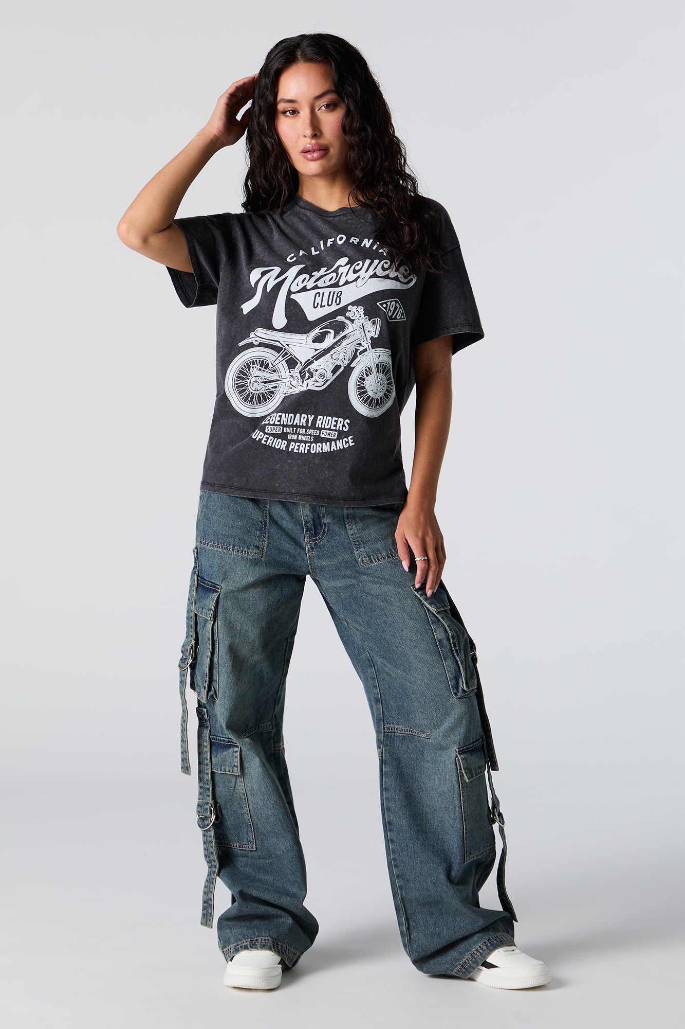 Cali Motorcycle Club Graphic Washed Boyfriend T-Shirt