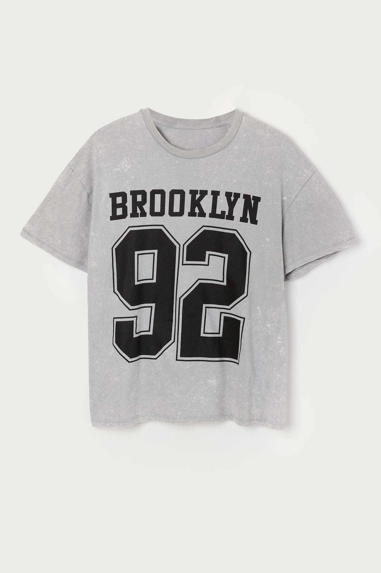 T-shirt de coupe garçonne délavé à imprimé Brooklyn 92