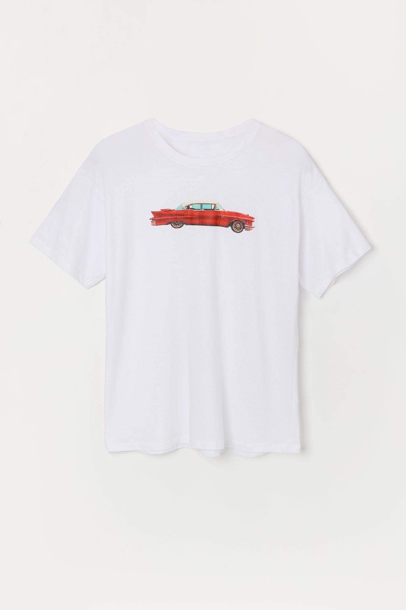 T-shirt de coupe garçonne à imprimé Vintage Car