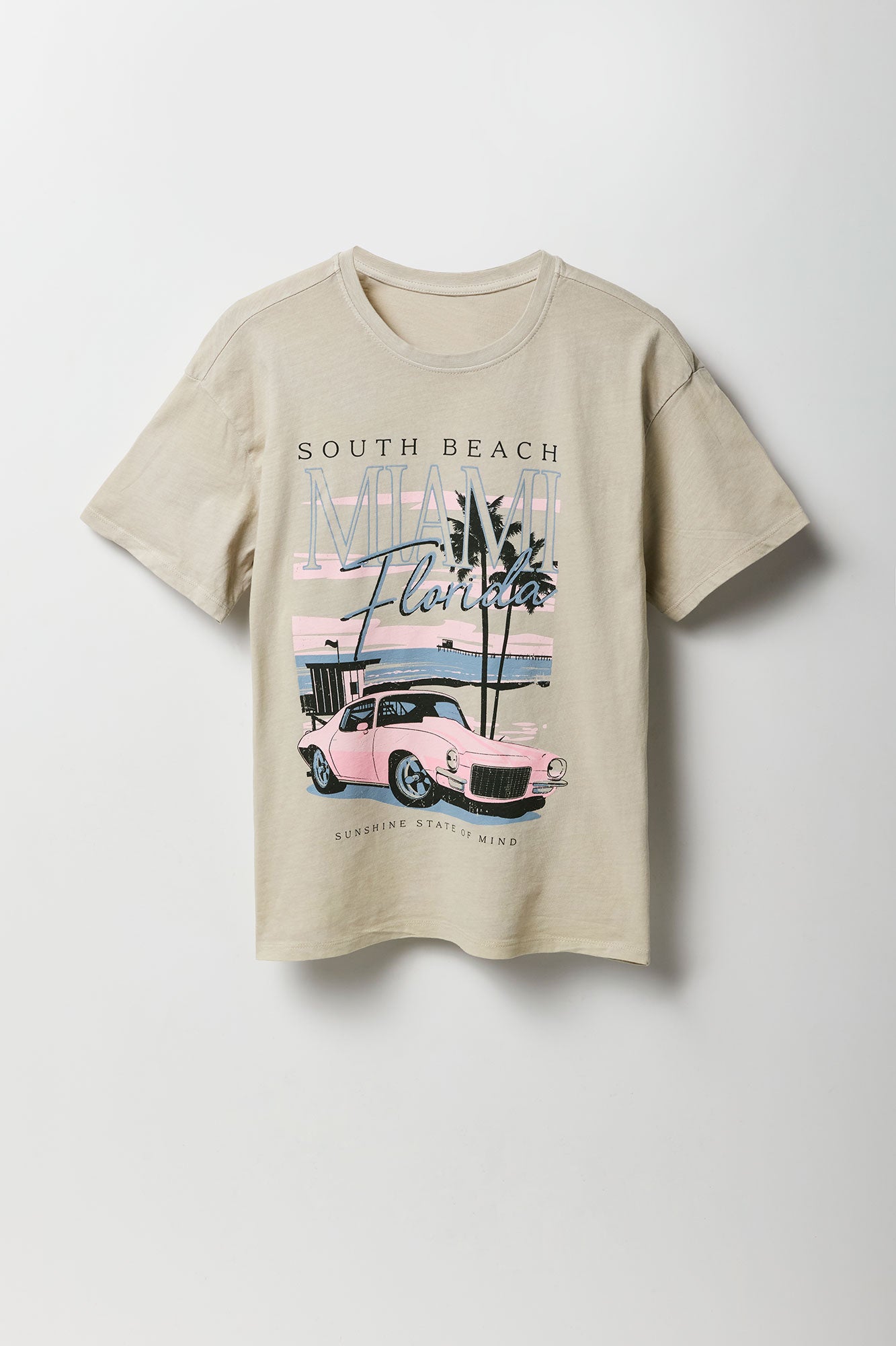 T-shirt de coupe garçonne à imprimé South Beach Miami