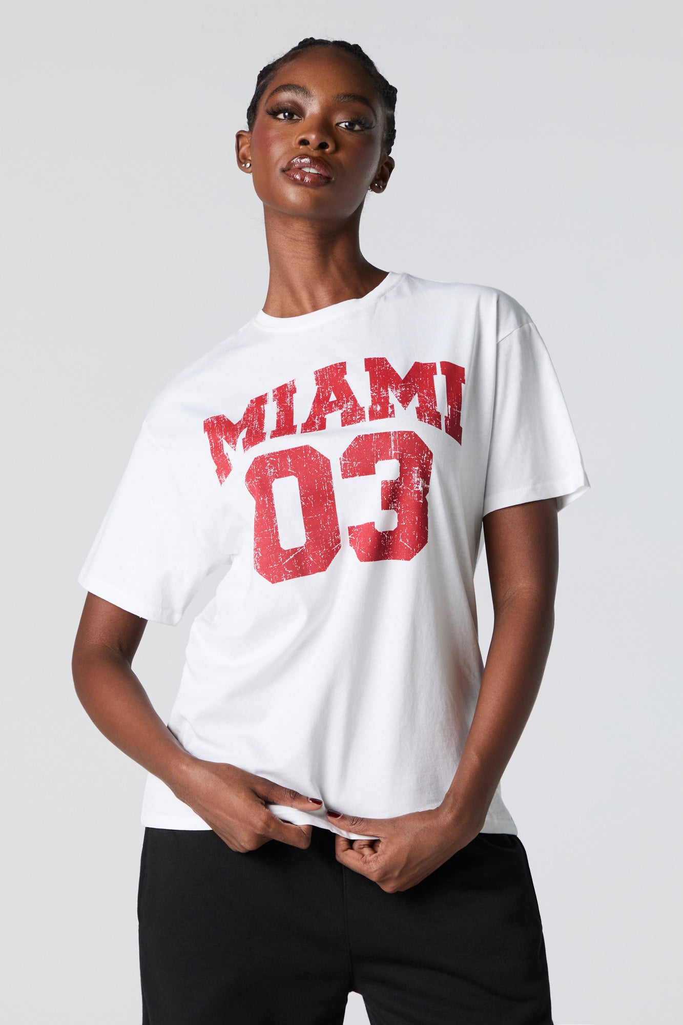 T-shirt de coupe garçonne à imprimé Miami 03