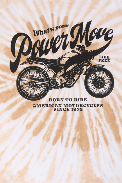 T-shirt noué-teint à imprimé Born to Ride