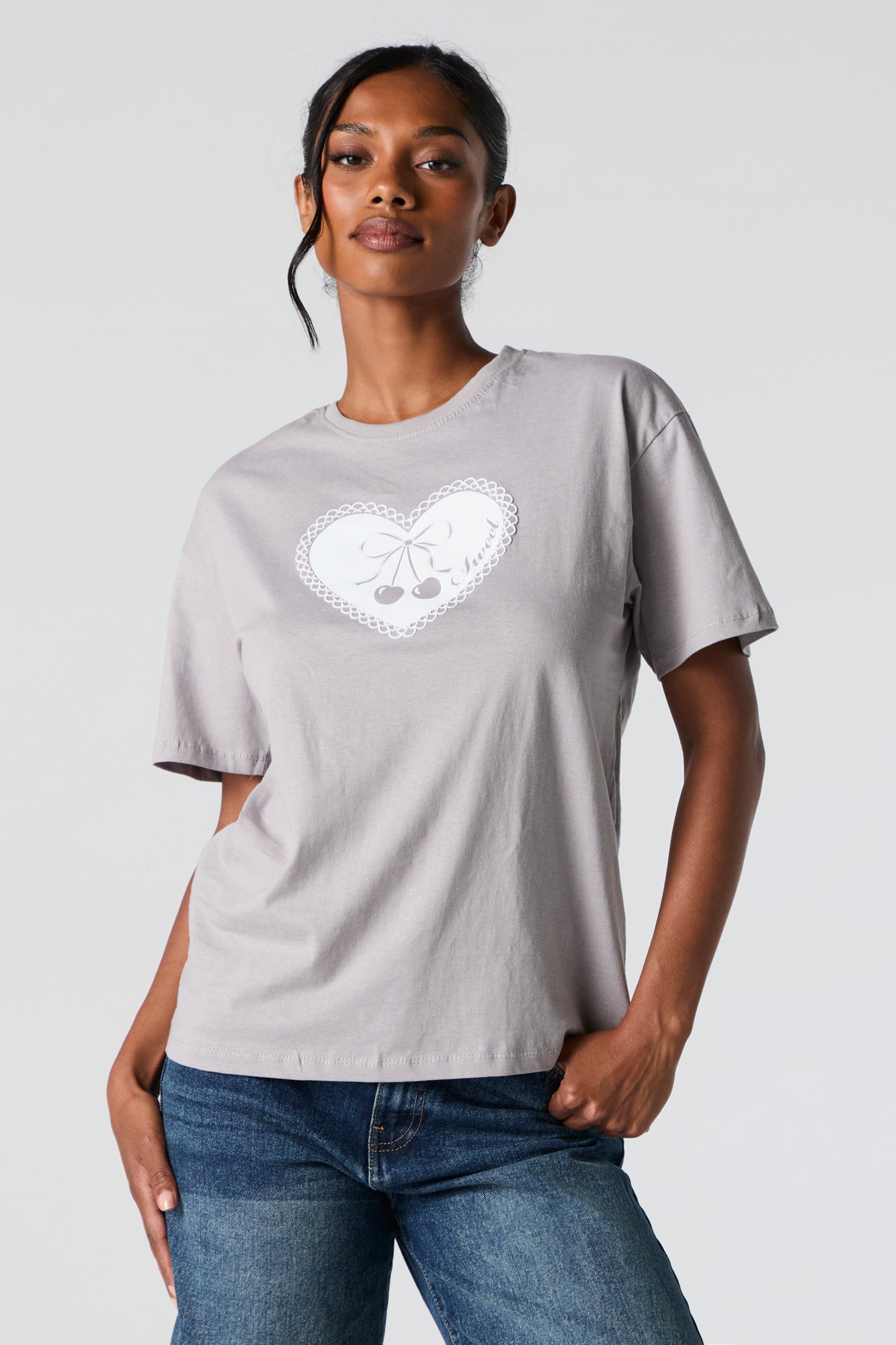 Sweet Cherries Graphic Boyfriend T-Shirt
