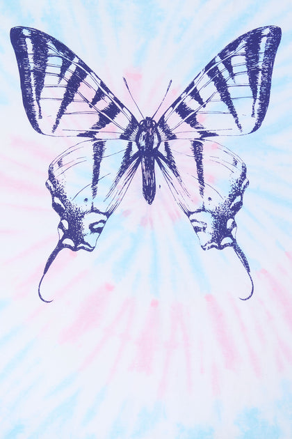 T-shirt noué-teint à imprimé Papillon