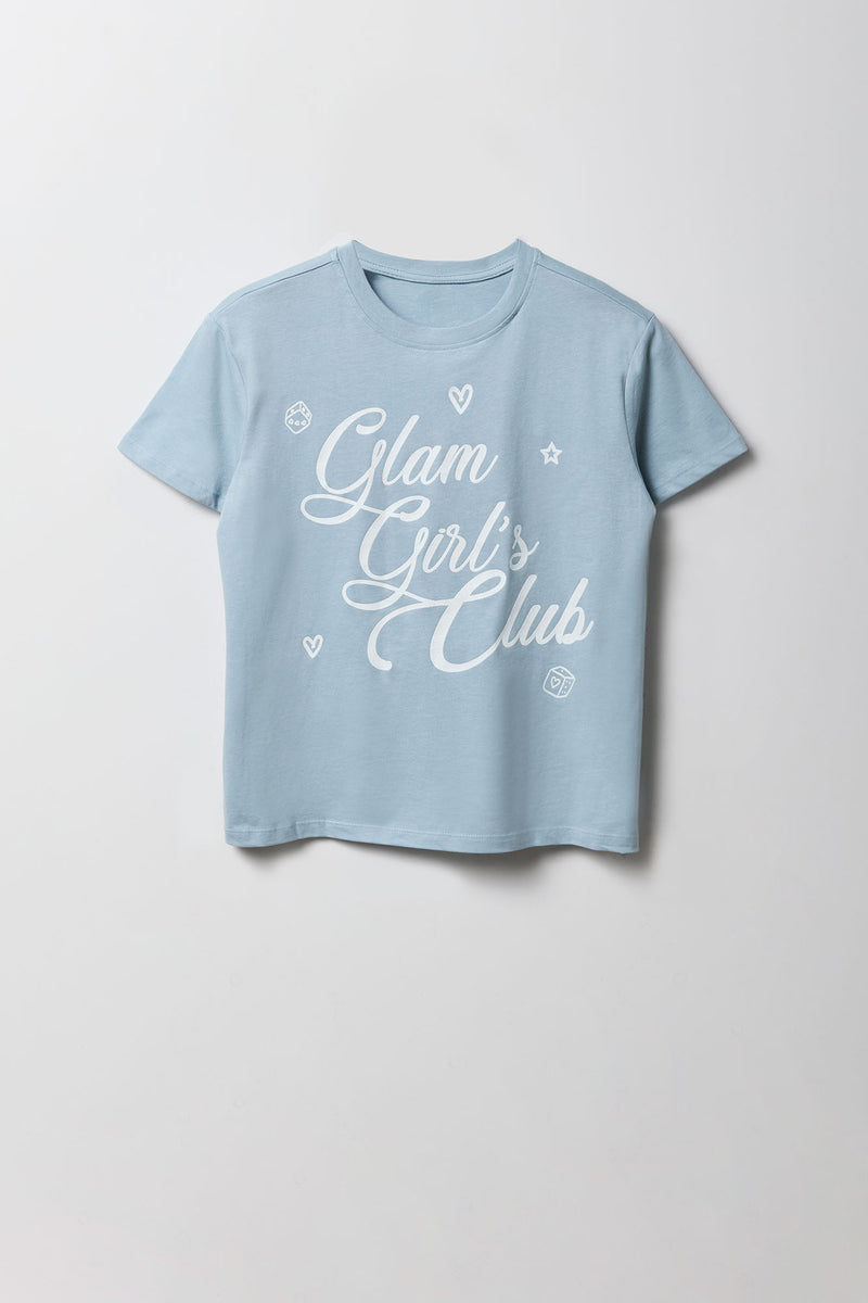 T-shirt carré à imprimé Girls Glam Club