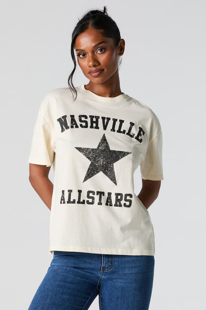 T-shirt de coupe garçonne à imprimé Nashville Allstars