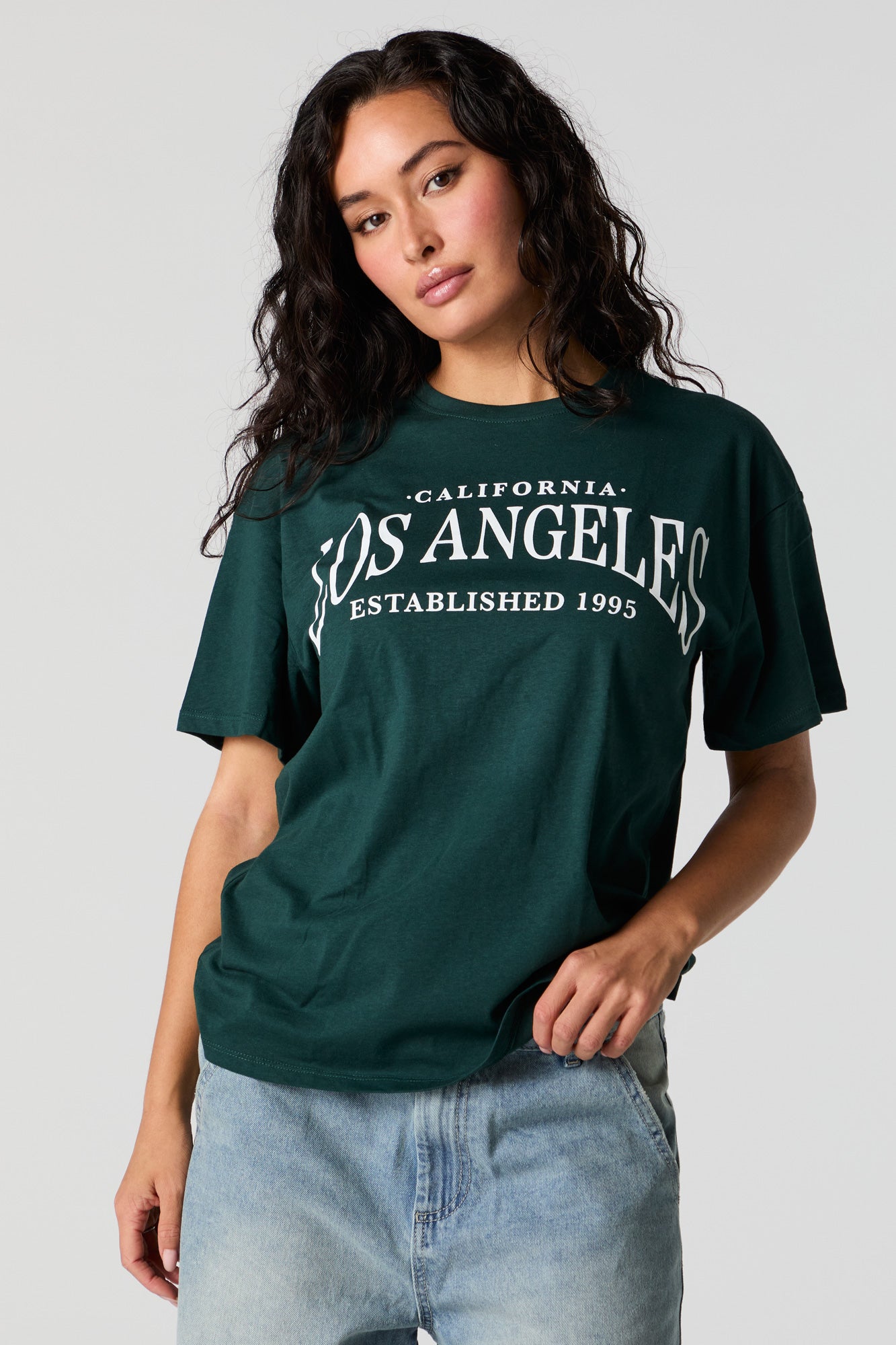 T-shirt de coupe garçonne à imprimé Los Angeles Est 1995